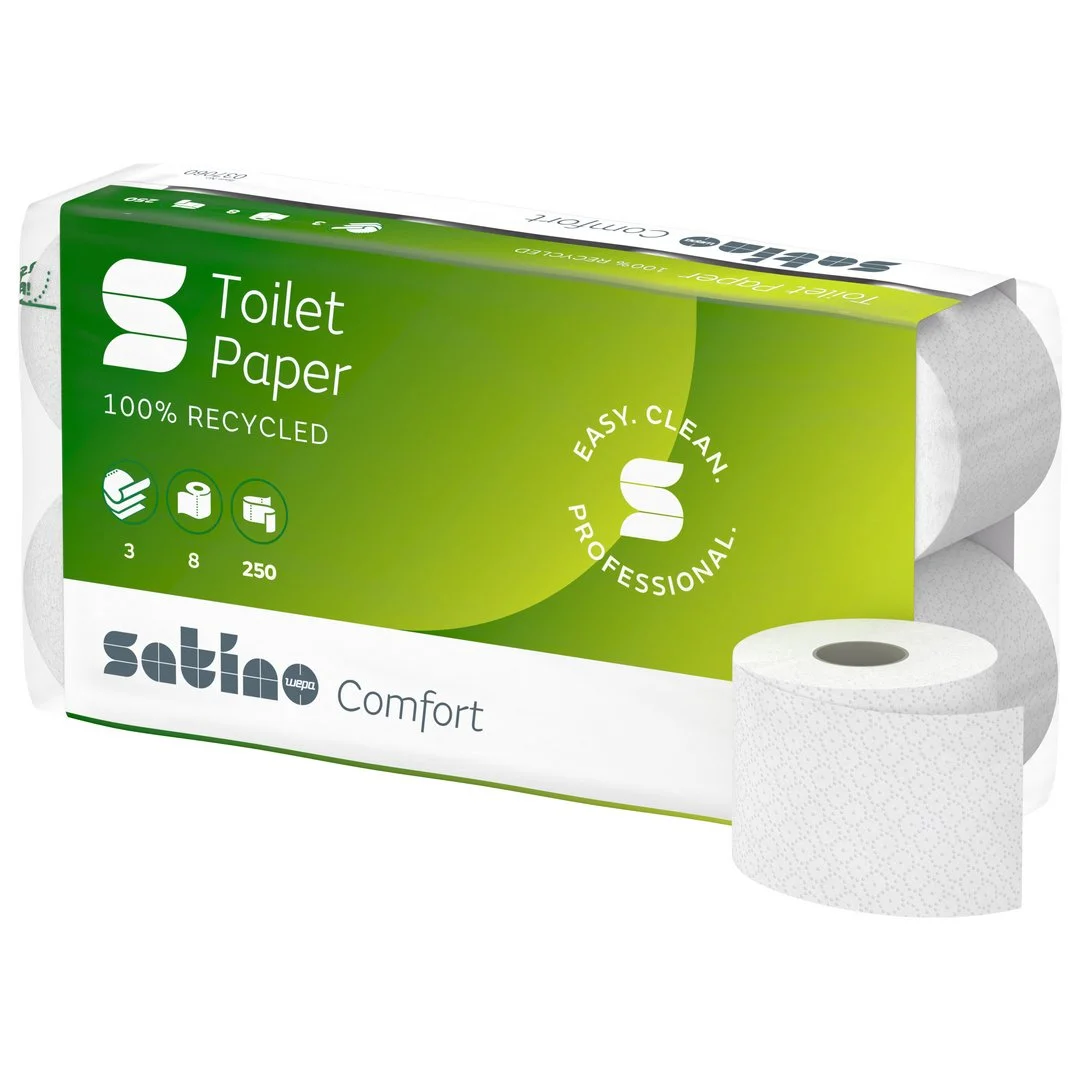 Papier toaletowy Satino Comfort mała rolka 3w/30mb/op.8rolek - obrazek 4